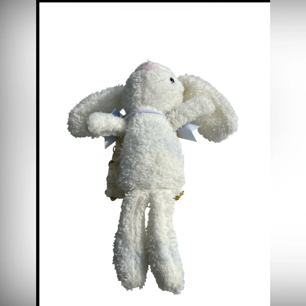 Plush White Bunny Stuffed Animal with Pink Nose - Brand Unspecified - Picture 4 of 5
